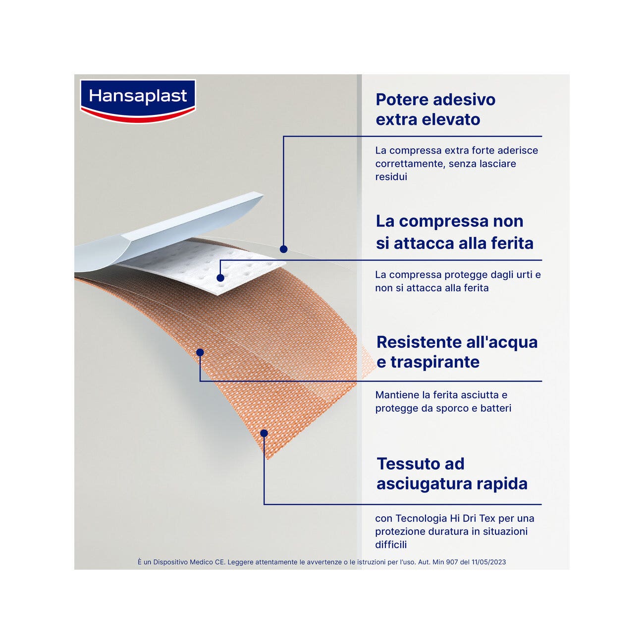 Hansaplast Tira De Yeso Extra Power 80cmx6cm 8 Piezas-3
