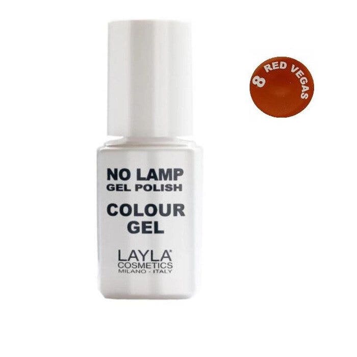Layla No Lamp Gel Polish Color Gel color n.8 Rojo Vegas 10ml-2