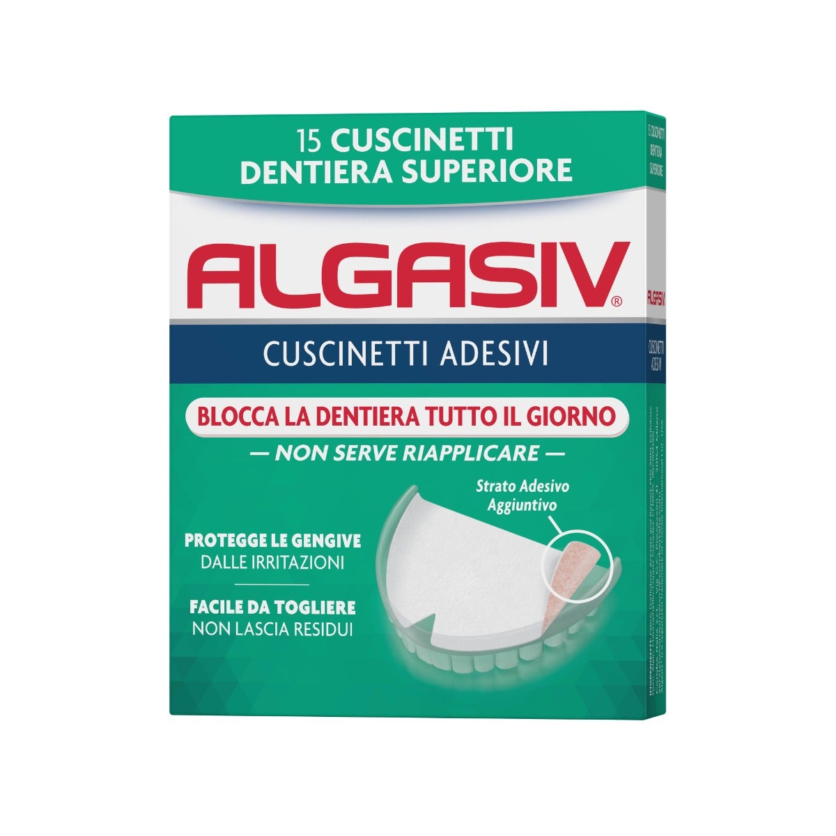 Algasiv Almohadillas Adhesivas Para Dentaduras Superiores Fijación Fuerte Todo El Día 15 Piezas-7