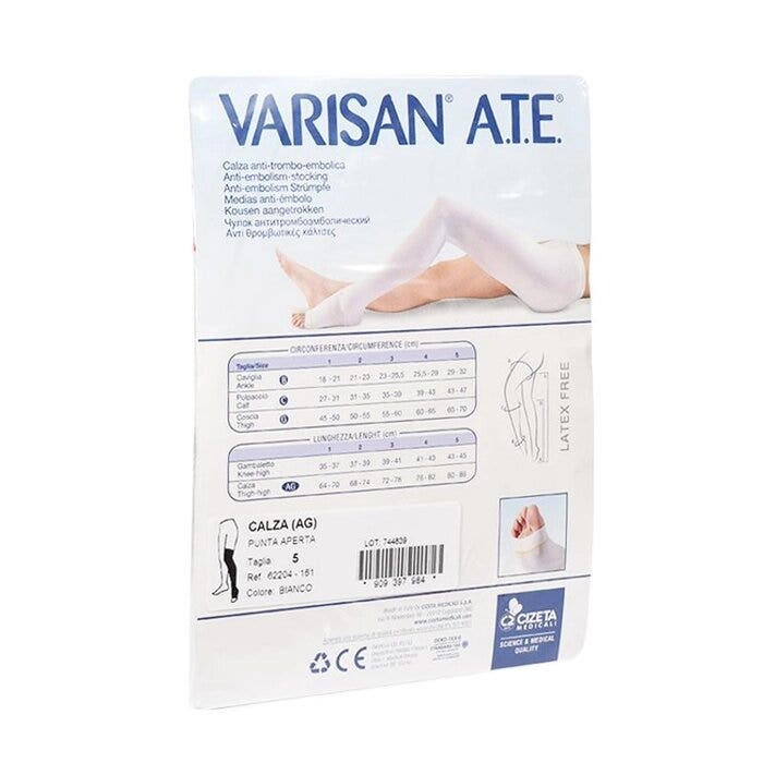 Varisan ATE Media antitromboembólica Puntera abierta Talla 5 Blanco-1