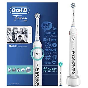 Oral-B SmartSeries Teen Sensi Cepillo de dientes eléctrico recargable ultrafino para adolescentes Blanco-1