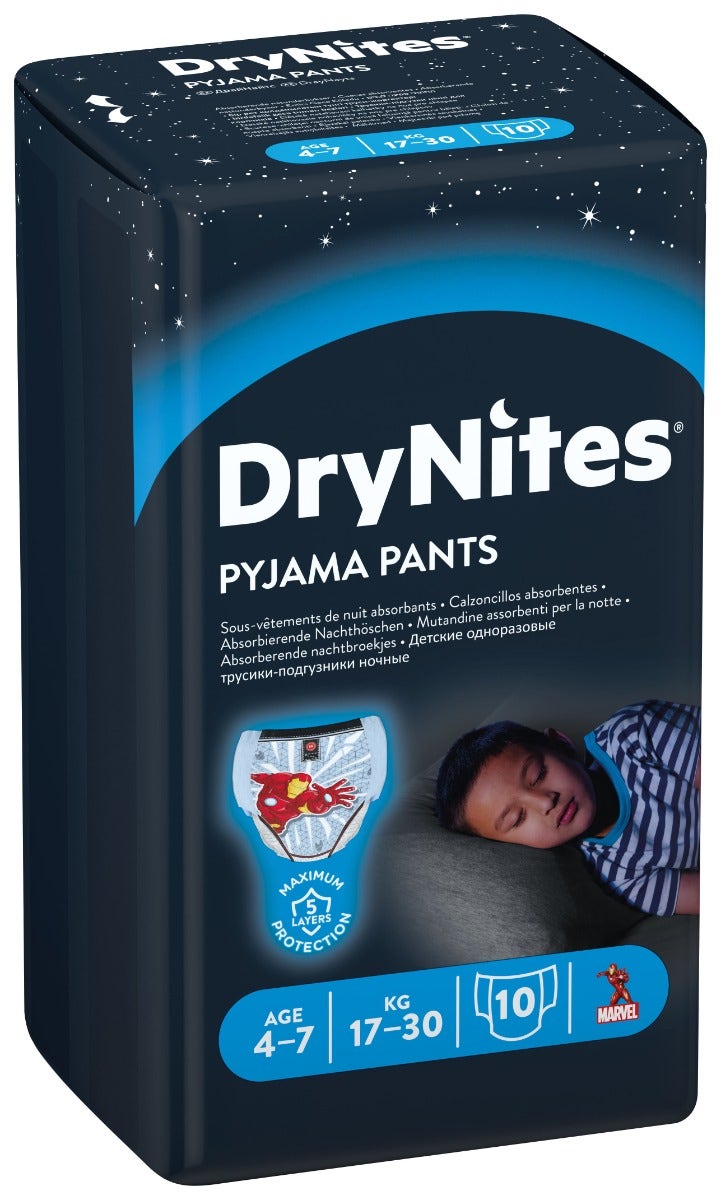 Huggies Drynites Pantalón Pijama Niño 17-30kg 4-7 Años 10 Piezas-2