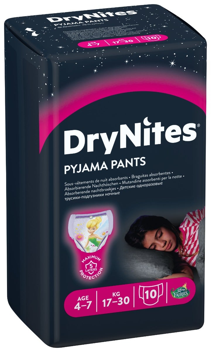 Huggies DryNites Pantalón Pijama Niña 17-30Kg 4-7 Años 10 Piezas-5