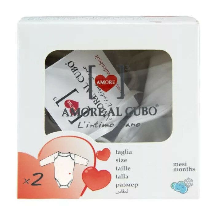 Amore Al Cubo Sano ropa interior Body manga larga 9-12m-3