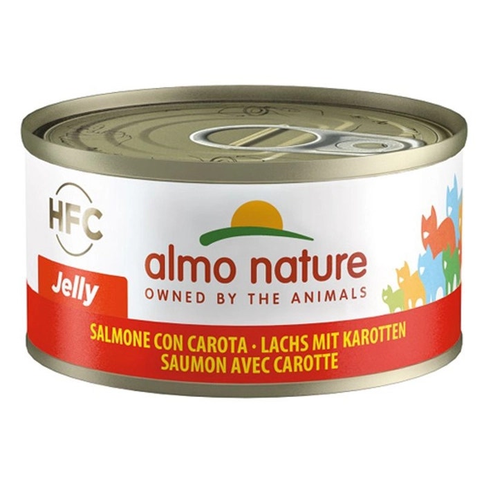 Almo Nature HFC Jelly Comida Húmeda Salmón Y Zanahorias Para Gatos Adultos Lata 70g-1
