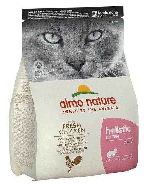 Almo Nature Holistic Kitten Pienso Seco Fresco para Gatitos Pollo y Arroz Bolsa 2kg-2