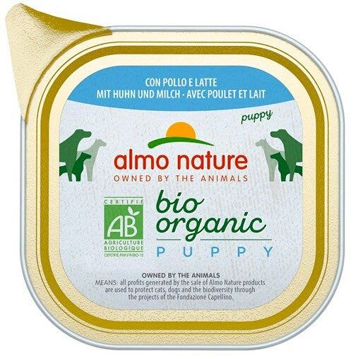 Almo Nature Menú Diario Comida Húmeda Ecológica Pollo Y Leche Cachorros Bandeja 100g-2