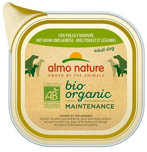 Almo Nature Menú Diario Comida Húmeda Ecológica Pollo y Verduras para Perros Adultos Bandeja 100g-2