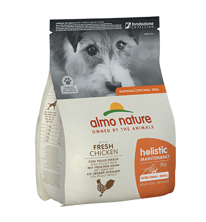 Almo Nature Croquetas de Pollo de Mantenimiento Holístico para Perros Adultos Tamaños Mini y Pequeños Bolsa de 2kg-2