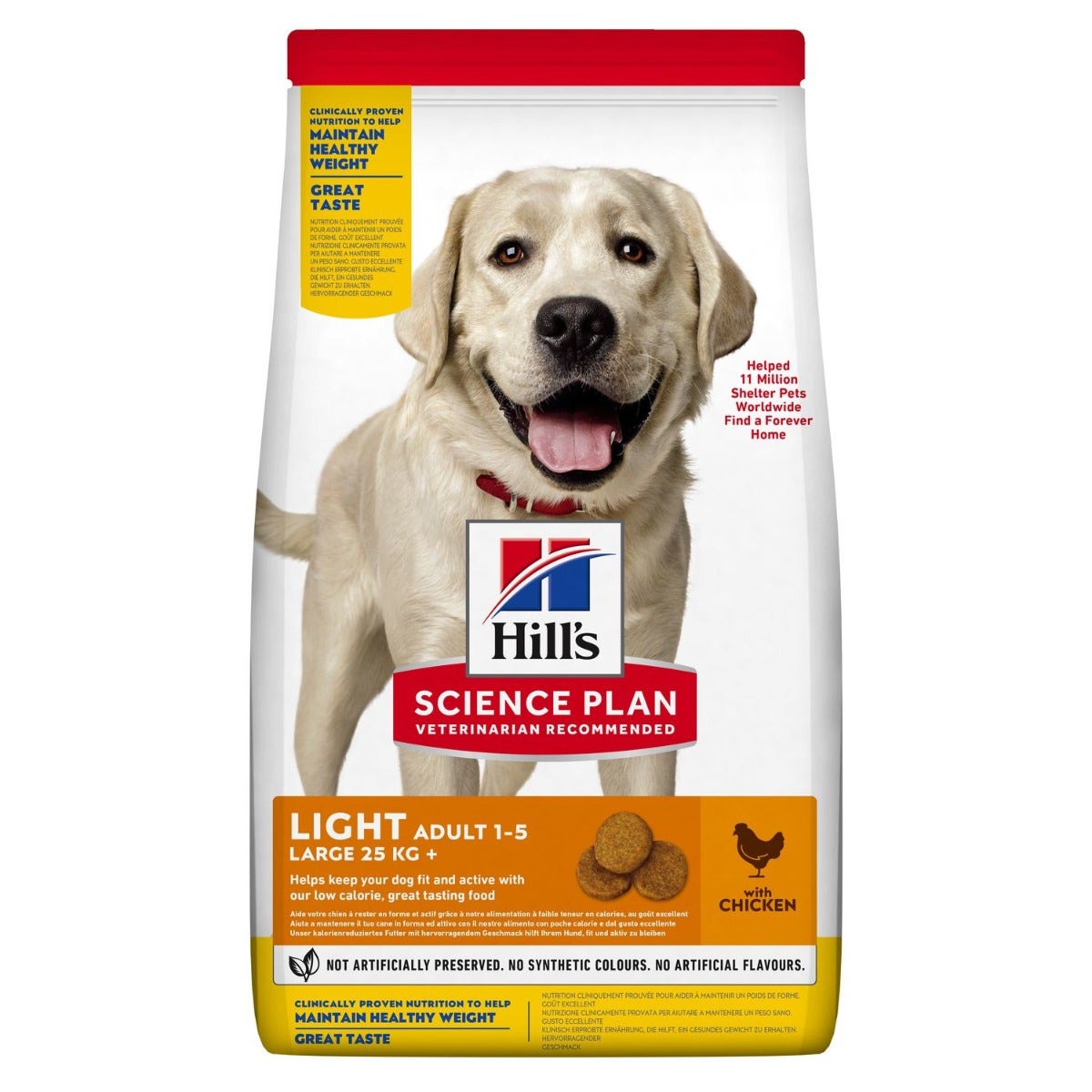 Hill's Science Plan Light Adult 1 - 6 Años Croquetas De Pollo Para Perros Grandes Bolsa 12kg-0