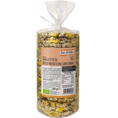 Fior Di Loto Bizcochos de Cúrcuma de Arroz Negro Ecológico 100g-1