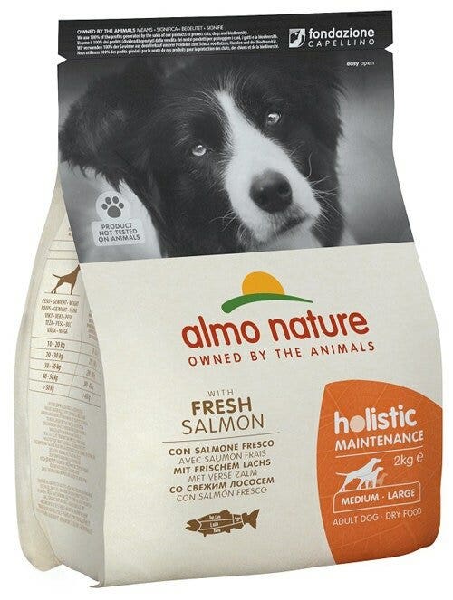 Almo Nature Croquetas Holistic Maintenance Salmón Fresco para Perros Adultos Tamaño Mediano Grande Bolsa 2kg-2