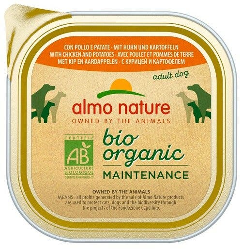 Almo Nature Menú Diario Comida Húmeda Ecológica Pollo y Patatas para Perros Adultos Bandeja 300g-2