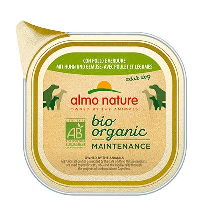 Almo Nature Bio Mantenimiento Orgnico Pollo Verduras Comida Húmeda Perros Adultos Bandeja 300g-2