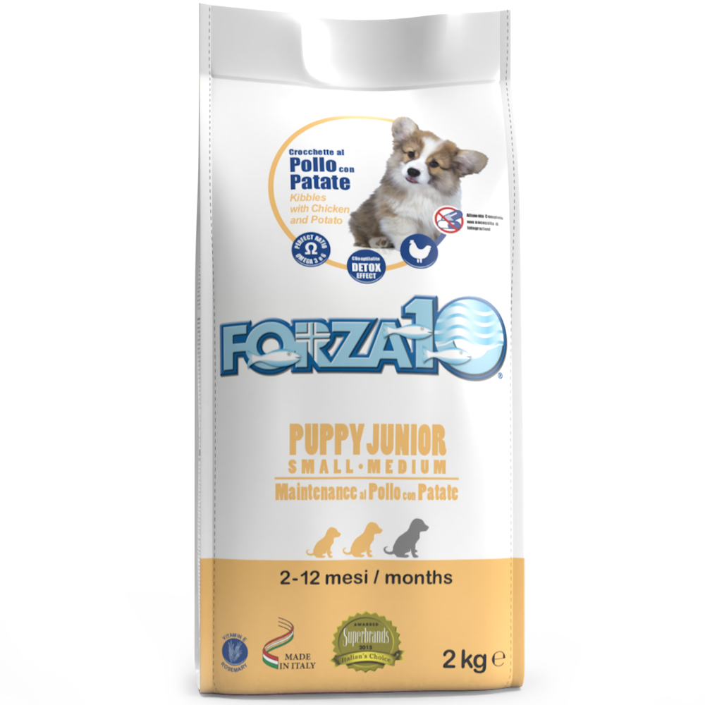 Forza10 Puppy Junior Croquetas de Mantenimiento de Pollo y Patata para Cachorros Medianos/Pequeños Bolsa 2kg-2