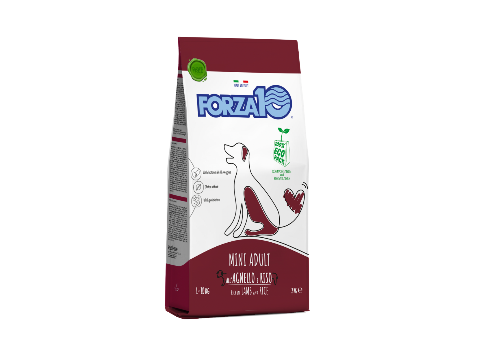 Forza10 Mini Adult Croquetas de Mantenimiento de Cordero y Arroz para Perros Adultos Pequeños Bolsa 2kg-2