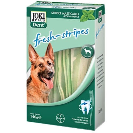 Joki Dent Fresh-Stripes Snack Higiene Dental Perros Razas Grandes 140g-2