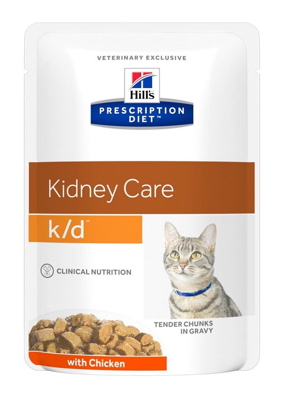 Hill's Prescription Diet K/D Kidney Care Trozos Pollo Para Gatos Sobres 12x85g-1