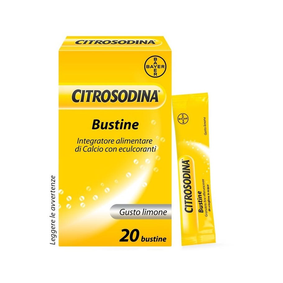 Citrosodina Effervescente Integratore Alimentare Digestivo con Calcio al Limone 20 Bustine-24