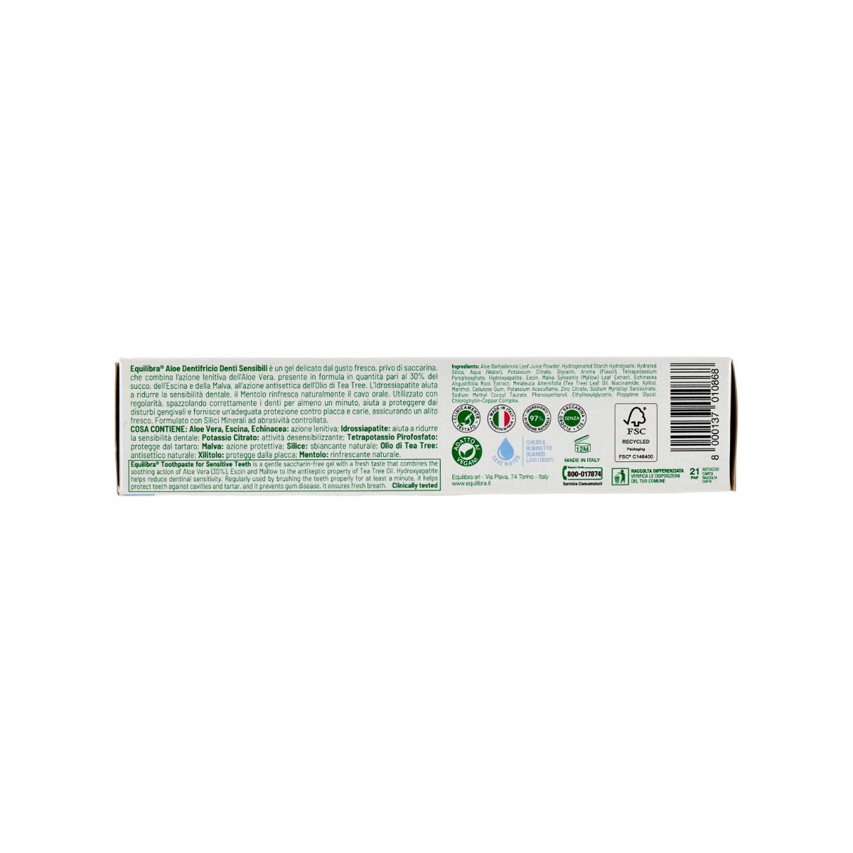 Equilibra Aloe Pasta Dental Dientes Sensibles 75ml-6