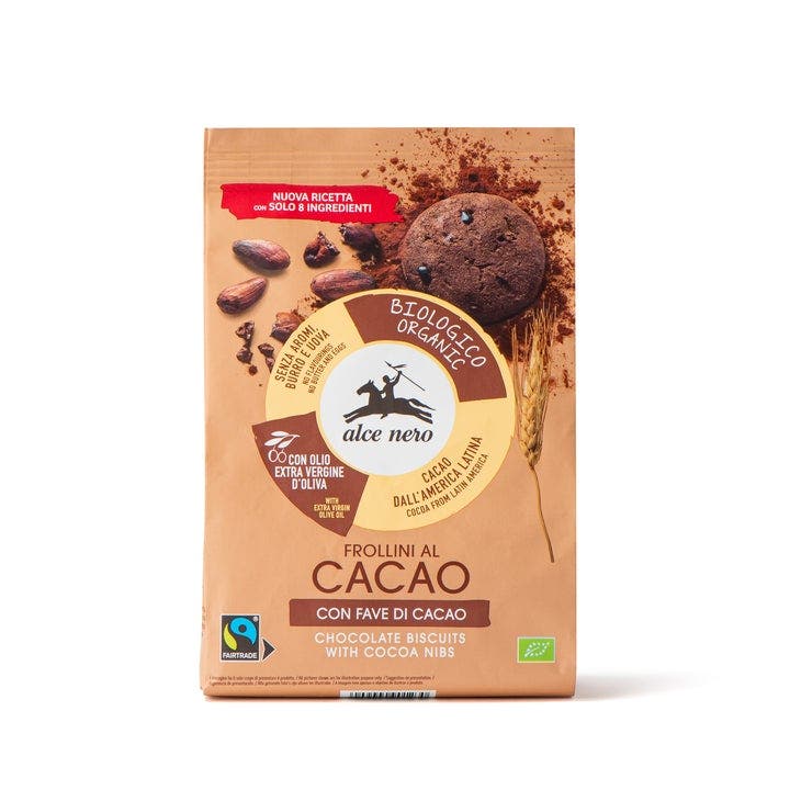 Alce Nero Shortbread Cacao Con Frijoles Orgnicos De Comercio Justo 250g-2