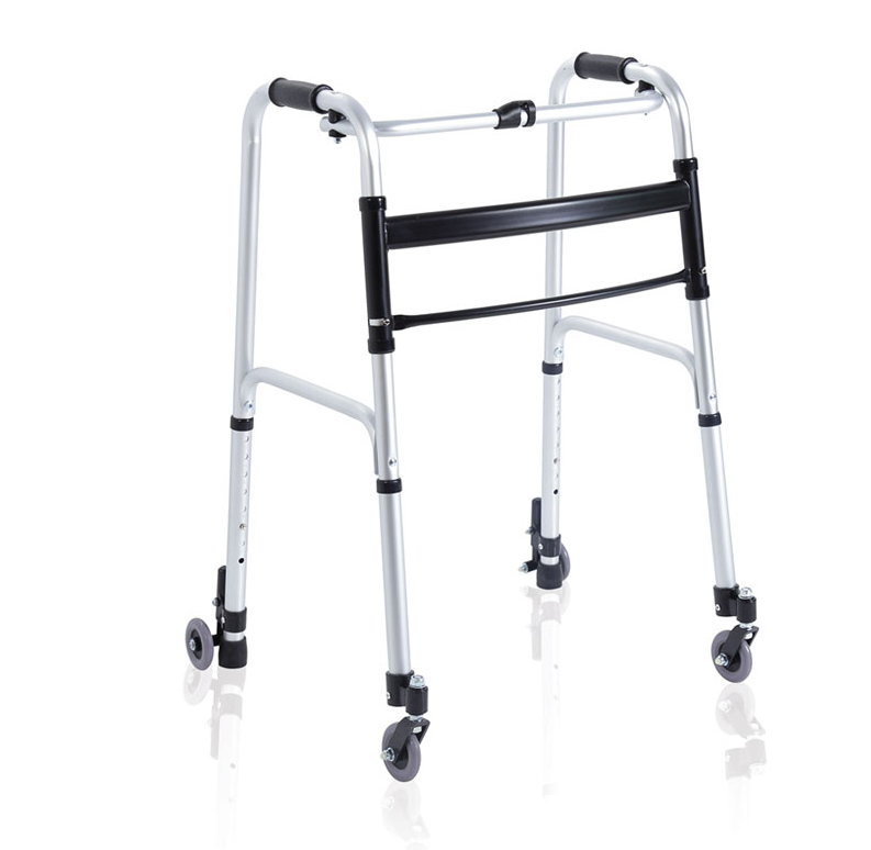 Andador Plegable Mopedia De Aluminio Anodizado Con 4 Ruedas-1