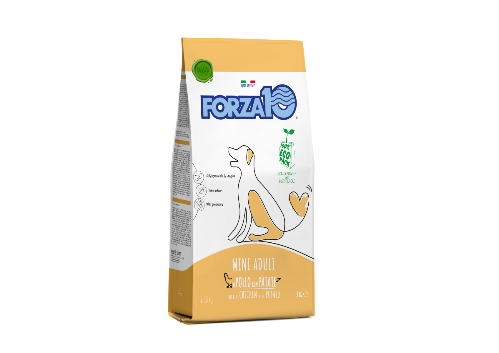 Forza10 Adult Croquetas de Pollo y Patata de Mantenimiento para Perros Adultos de Razas Pequeñas Bolsa 2kg-2