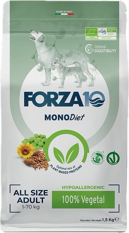Forza10 Croquetas Vegetales de Caña con Algas Bio para Perros Adultos Bolsa 1,5kg-1