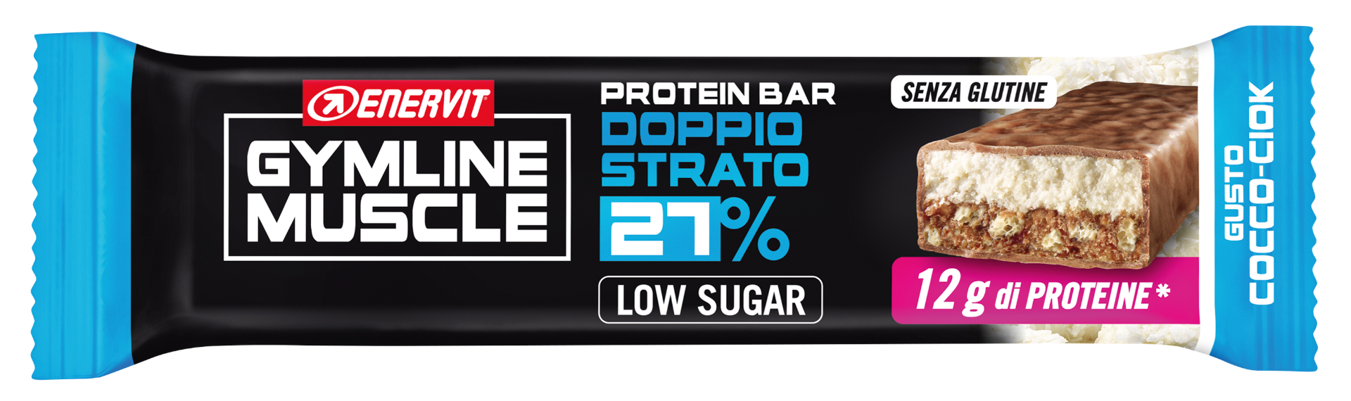 Enervit Gymline Muscle 27% Doble Capa Sabor Coco-Ciock 1 Barra-4