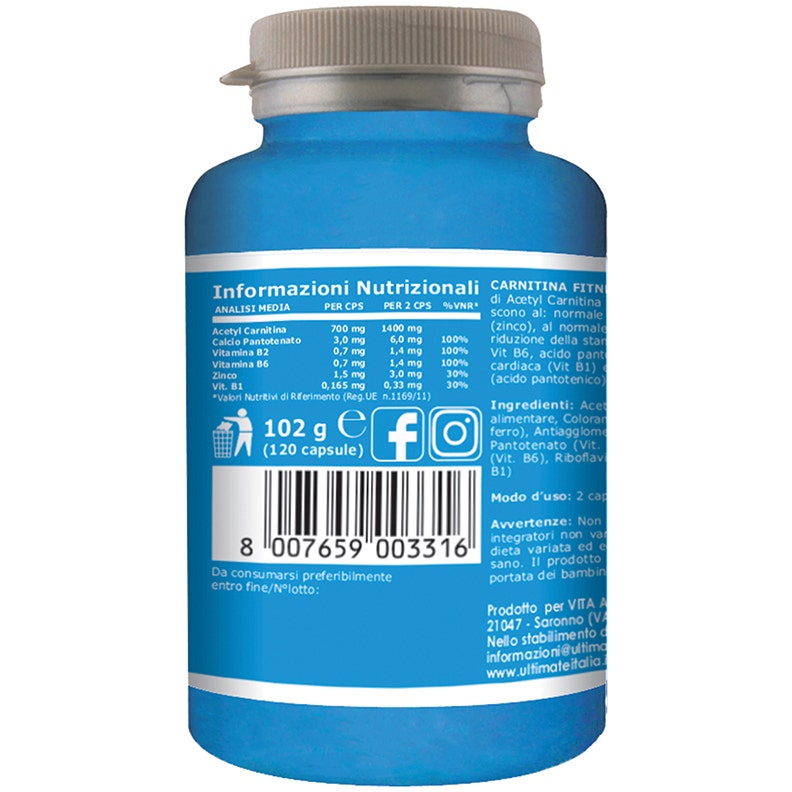Ultimate Carnitine Fitness 120 Cápsulas-5