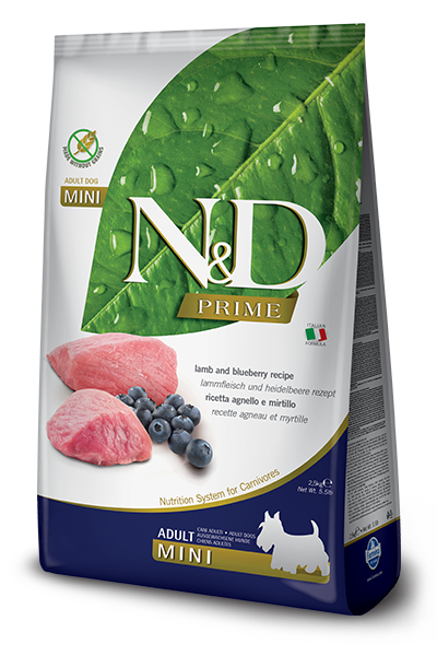 Farmina N&D Prime Cordero Y Arándano Perros Adultos Tamaño Mini Bolsa 2,5kg-1