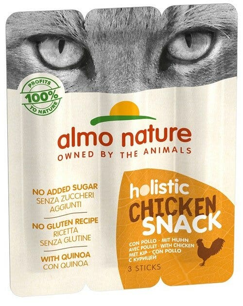 Almo Nature Snack Holístico de Pollo para Gatos Adultos 3 Sticks de 5g-2