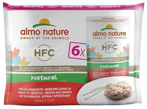 Almo Nature HFC Natural Megapack Comida Húmeda Pollo y Gambas para Gatos Adultos 6x55g-2