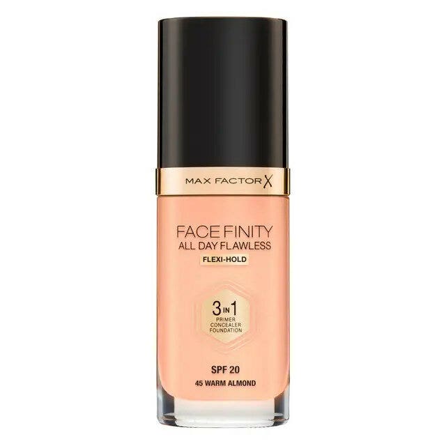 Max Factor Foundation Facefinity All Day Flawless 3 en 1 45 Almendra cálida-7