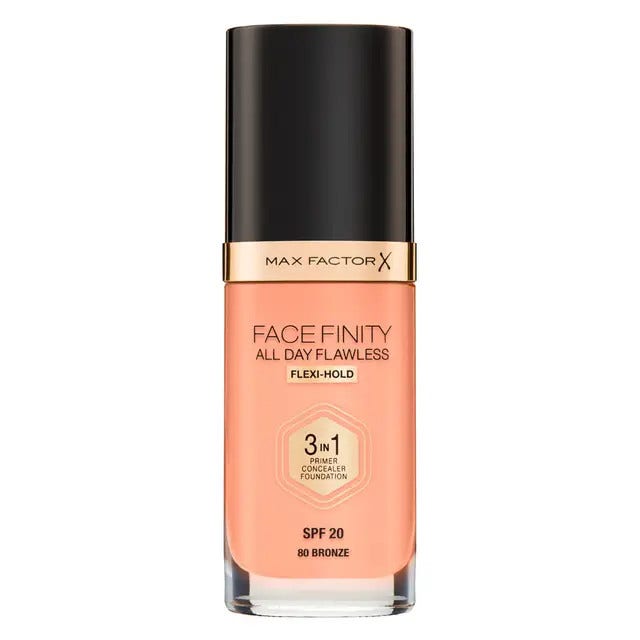 Max Factor Foundation Facefinity Todo el día impecable 3 en 1 80 Bronce-4