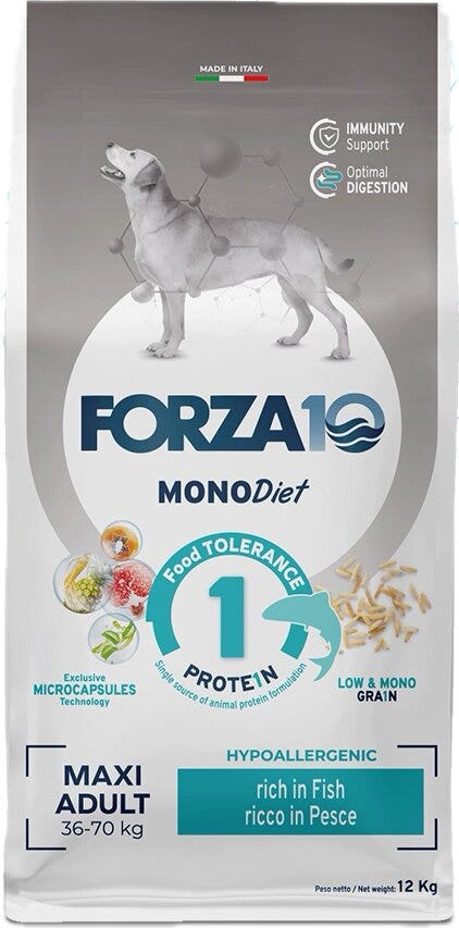 Forza10 Maxi Diet Croquetas de Pescado para Perros Adultos Tamaño Grande Bolsa 12kg-1