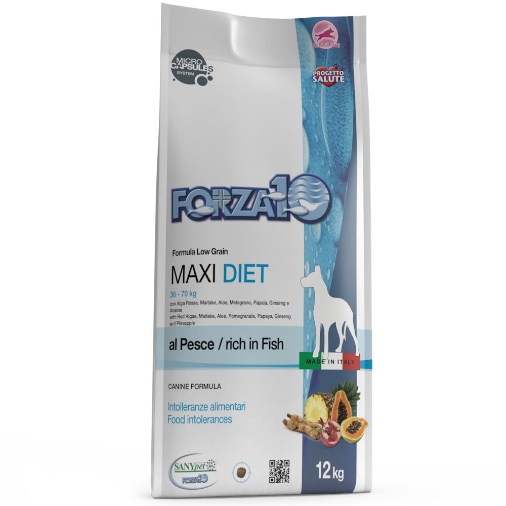 Forza10 Maxi Diet Croquetas de Pescado para Perros Adultos Tamaño Grande Bolsa 12kg-2