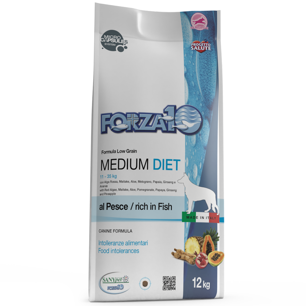Forza10 Croquetas de Pescado Dieta Mediana para Perros Adultos Tamaño Mediano Bolsa 12kg-2
