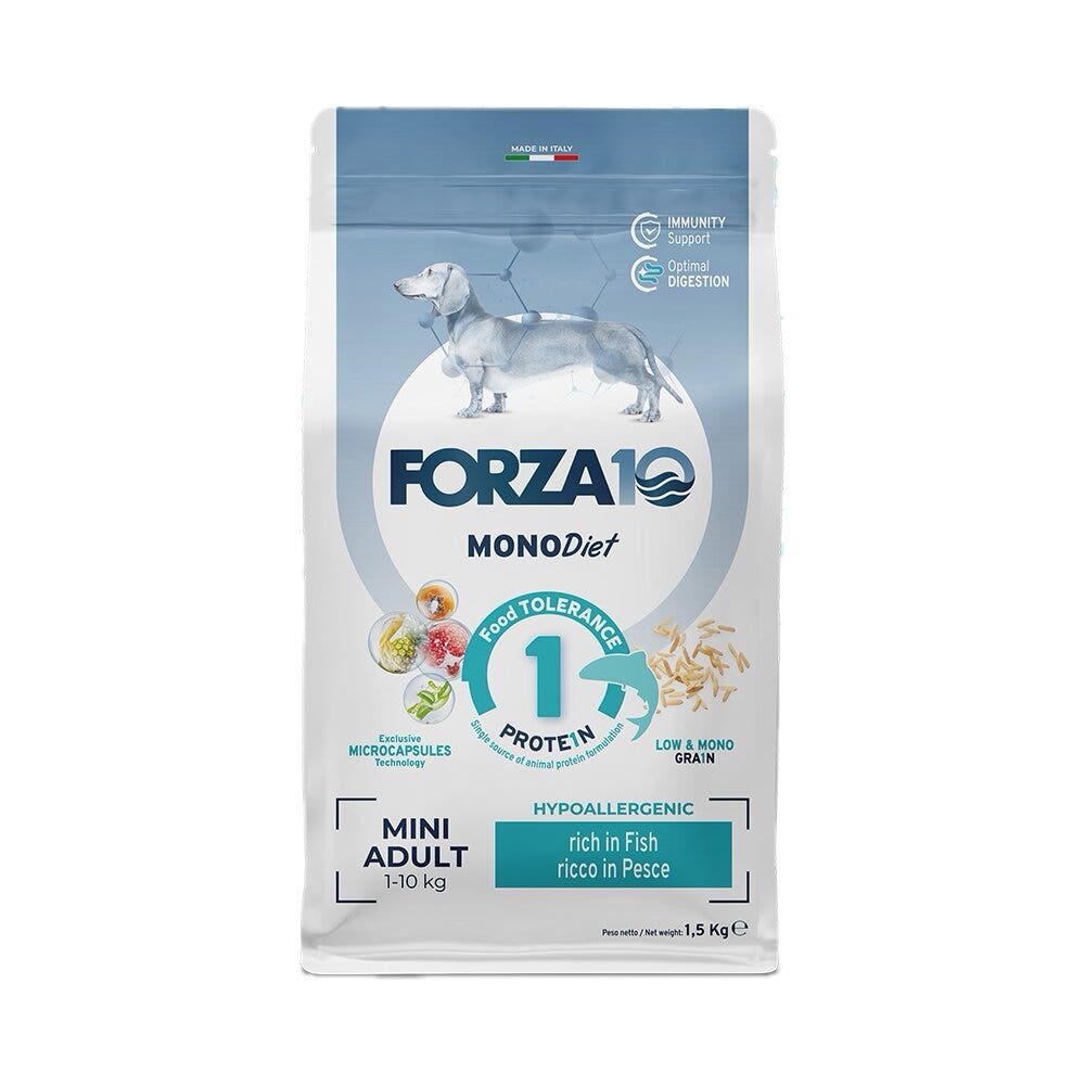 Forza10 Mini Diet Croquetas de Pescado para Perros Adultos Tamaño Mini Bolsa 1,5kg-1