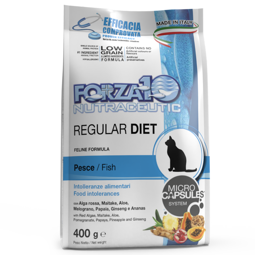 Forza10 Croquetas de Pescado Dietética Regular para Gatos Adultos Bolsa 400g-2
