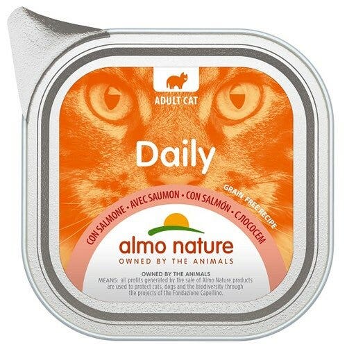 Almo Nature Menú Diario Comida Húmeda Ecológica Salmón Gatos Adultos Tarrina 100g-2