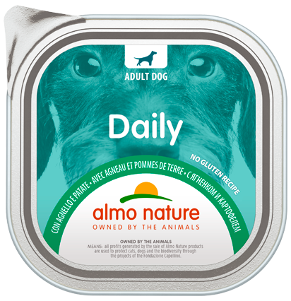 Almo Nature Daily Cordero / Patata Comida Húmeda Menu Para Perros Adultos Bandeja 100g-2
