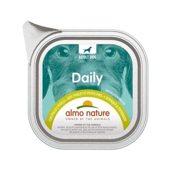 Almo Nature Daily Comida Húmeda De Pollo Y Guisantes Para Perros Adultos 300g-1