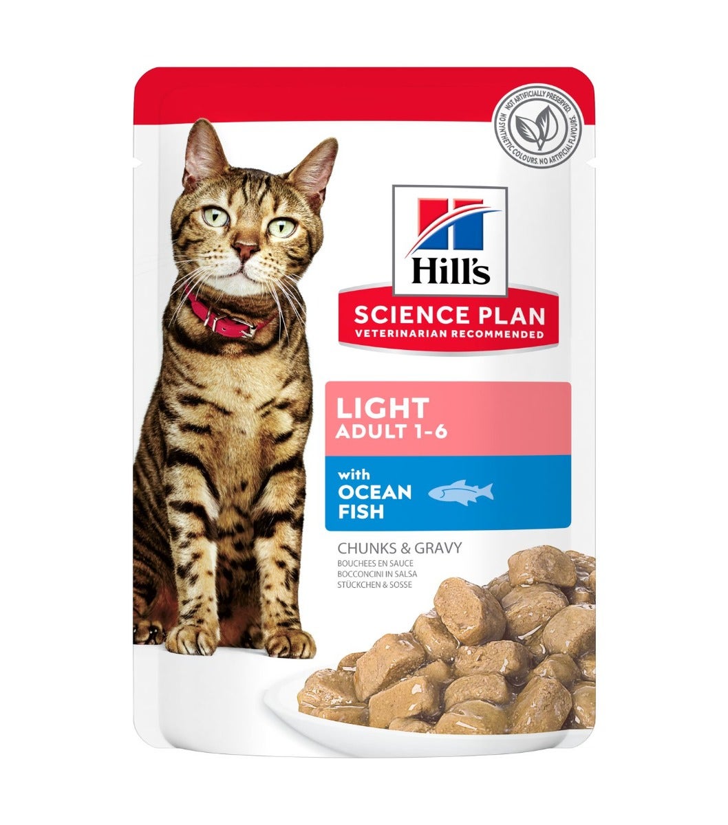 Hill's Science Plan Light Chunks Oceanic Fish Adulto Gatos Sobre 85g-2
