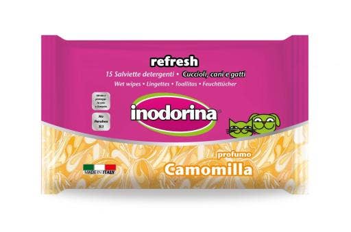 Inodorina Refresh Toallitas Limpiadoras de Manzanilla Específicas para Ojos/Oídos para Perros/Gatos 15 Toallitas-2