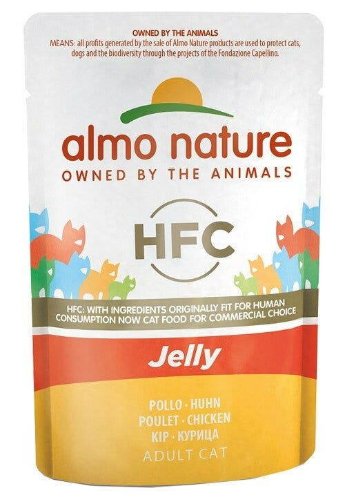 Almo Nature HCF Classic Jalea Con Pollo Húmedo Para Gatos Adultos Bolsa 55g-2