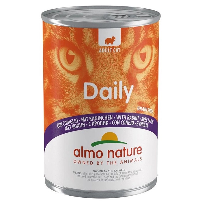 Almo Nature Daily Menu Comida Húmeda Con Conejo Para Gatos Adultos Lata 400g-1