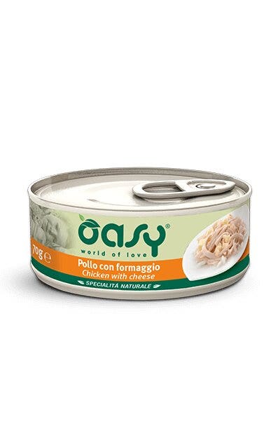 Oasy Wet Cat Pollo con Queso Comida Húmeda para Gatos Adultos 70g-2