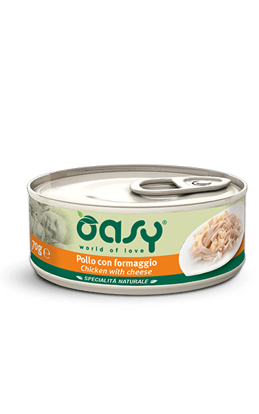 Oasy Wet Cat Pollo con Queso Comida Húmeda para Gatos Adultos 70g-1
