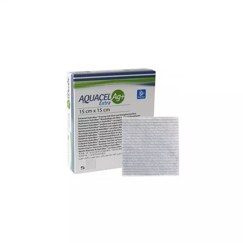 Aquacel AG+ Apósito extra esterilizado 5 piezas 15x15cm-1